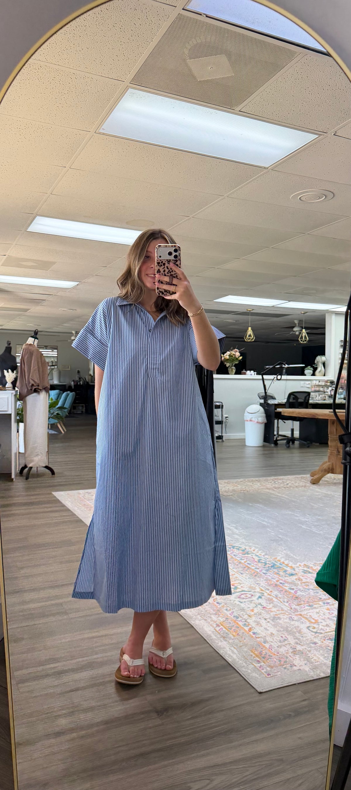 Dusty Blue Mid Length Dress