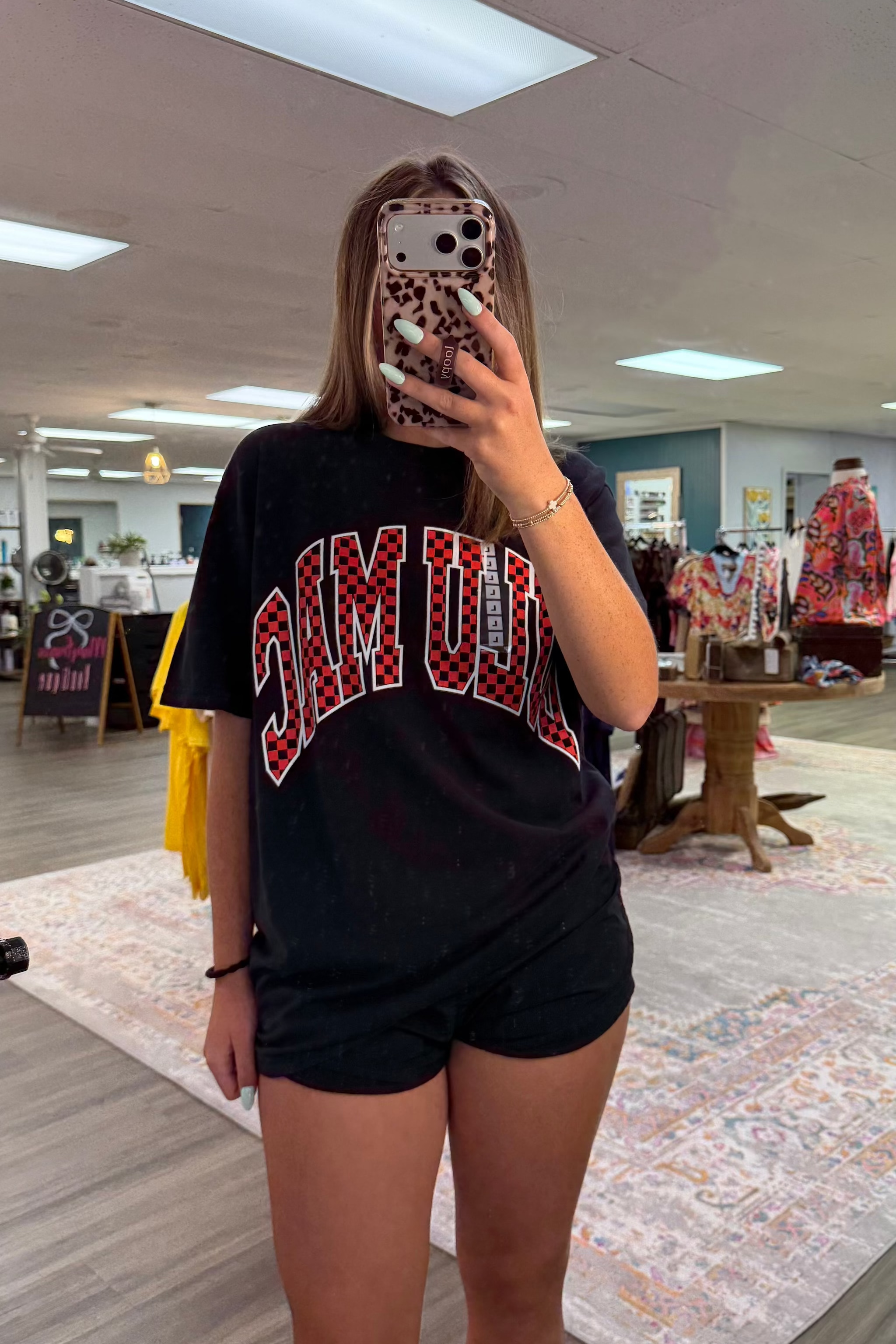 Lulu Mac Red Checkered Tee
