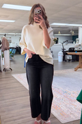 Cream Mock Neck Sweater