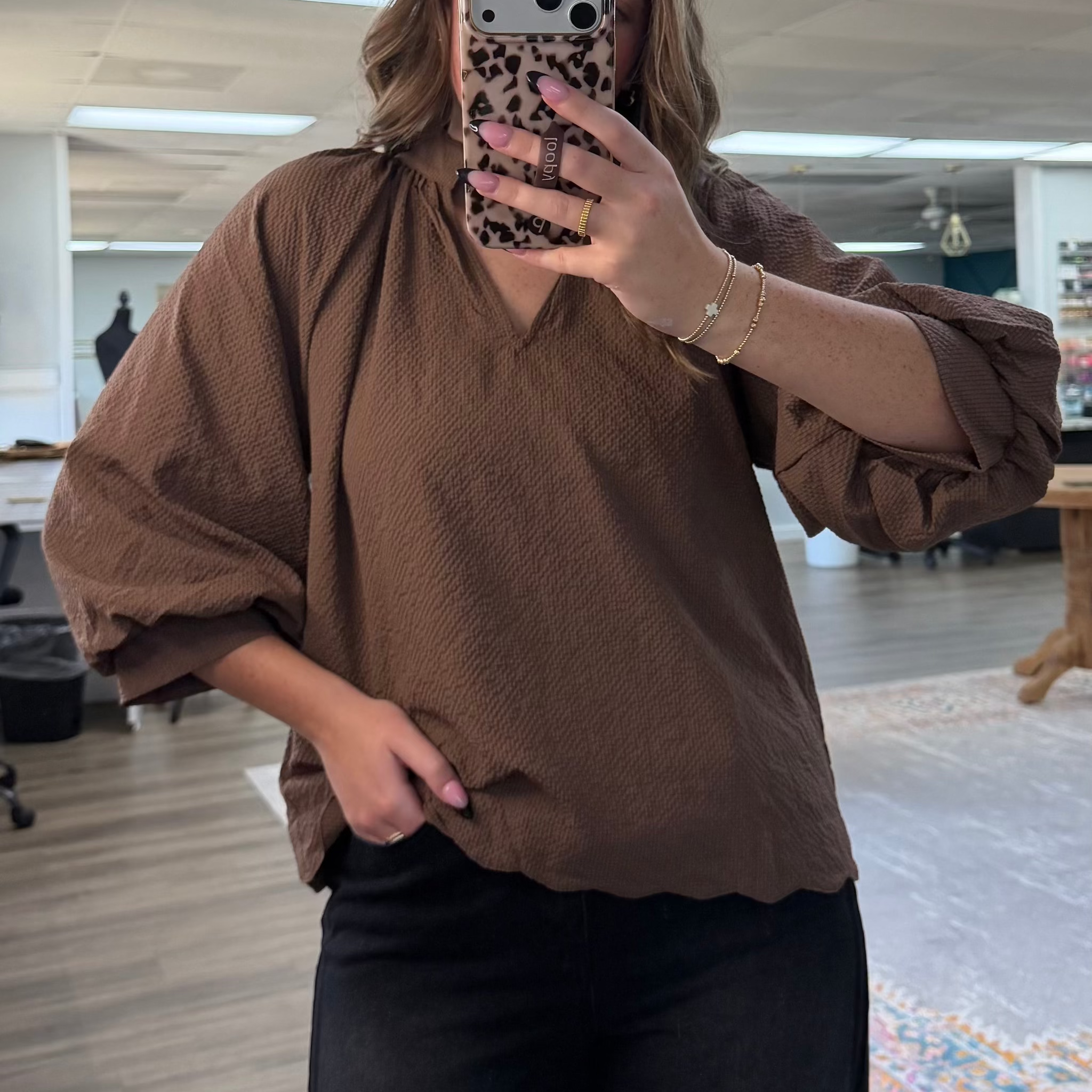Chocolate Scalloped Top