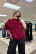 Crimson Mock Neck Sweater
